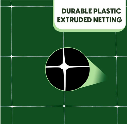 4 foot by 4920 foot heavy-duty polypropylene trellis netting with 6 inch squares for small gardens and container plants